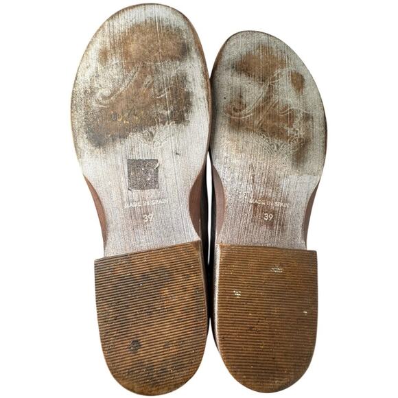 Free People Mont Blanc Gray Leather SlipOn D’Orsay Sandal Sz 8.5 39 Boho Chic EC - Picture 4 of 16